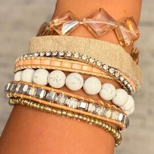 Victoria Emerson Gold and Cream Bracelet